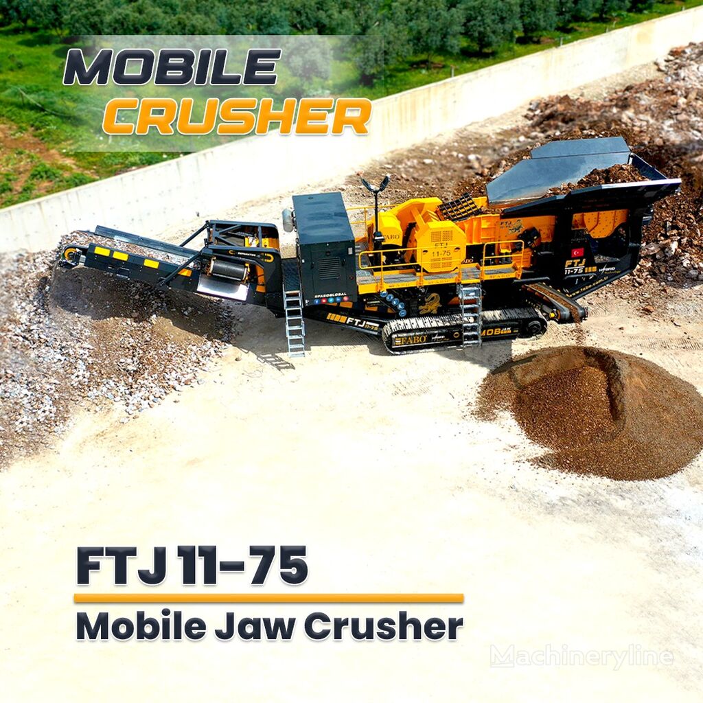 новая дробильная установка Fabo FTJ 11-75 MOBILE JAW CRUSHER 150-300 TPH | AVAILABLE IN STOCK