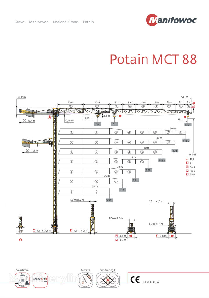 башенный кран Potain MCT 88