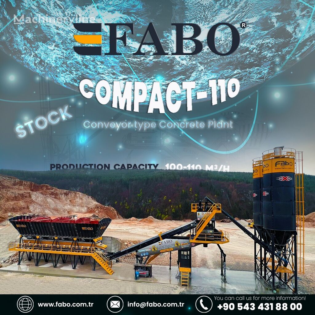 новый бетонный завод Fabo  COMPACT-110 CONCRETE PLANT | CONVEYOR TYPE