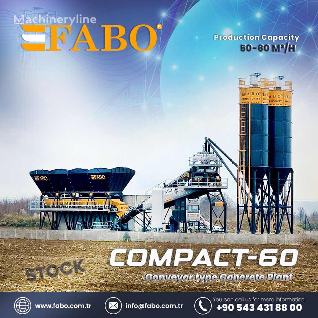 новый бетонный завод Fabo FABO COMPACT-60 CONCRETE PLANT READY IN STOCK 60 M3/H