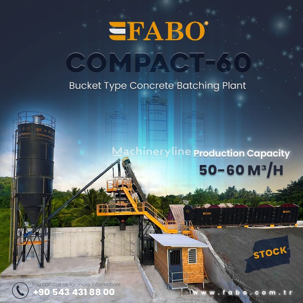 новый бетонный завод Fabo SKIP SYSTEM CONCRETE BATCHING PLANT | 60m3/h Capacity | STOCK