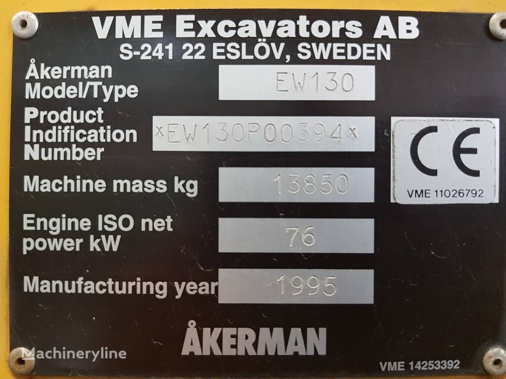 колесный экскаватор Åkerman EW130